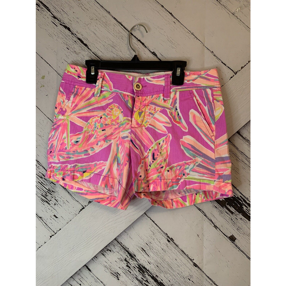 Lilly Pulitzer Bright Short Pink Colorful Size 0 Shorts With Pockets